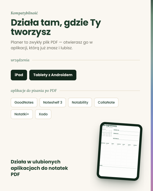 Cyfrowy Kalendarz 2027 / PDF do druku - Rozkwit – podgląd strony planera 8