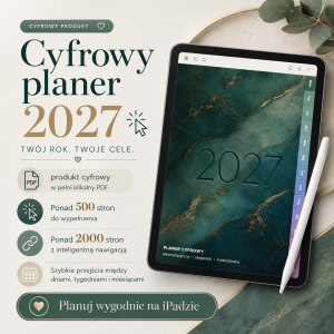 Cyfrowy Kalendarz 2027 / PDF do druku - Spokojny Rok – cyfrowy planer 2027, okładka planera