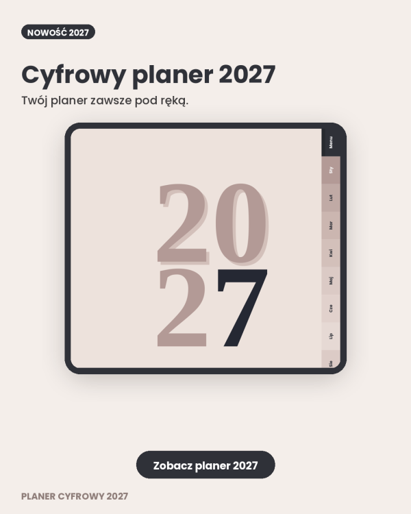 Cyfrowy Kalendarz 2027 / PDF do druku - Dobry Kierunek – podgląd strony planera 1