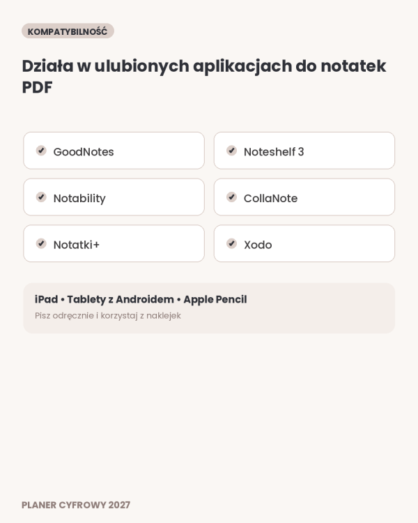 Cyfrowy Kalendarz 2027 / PDF do druku - Dobry Kierunek – podgląd strony planera 6