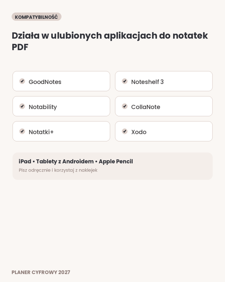 Cyfrowy Kalendarz 2027 / PDF do druku - Dobry Kierunek – podgląd strony planera 6