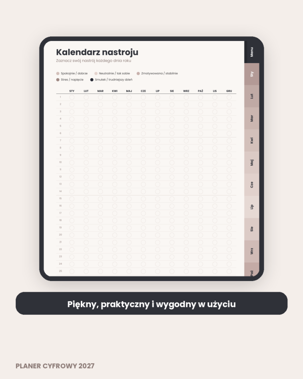 Cyfrowy Kalendarz 2027 / PDF do druku - Dobry Kierunek – podgląd strony planera 7