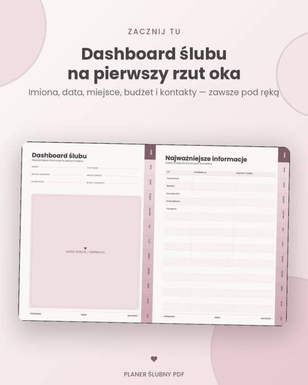 Planer Ślubny – podgląd strony planera 9