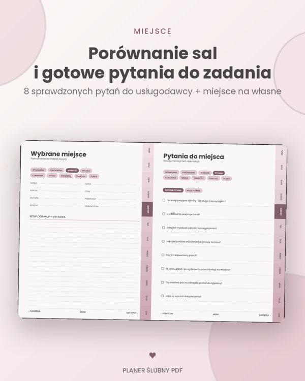 Planer Ślubny – podgląd strony planera 5