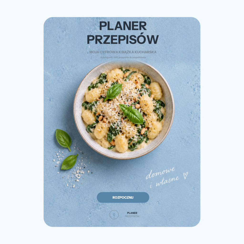 Planer Kulinarny - Moje Przepisy (wersja błękitna)