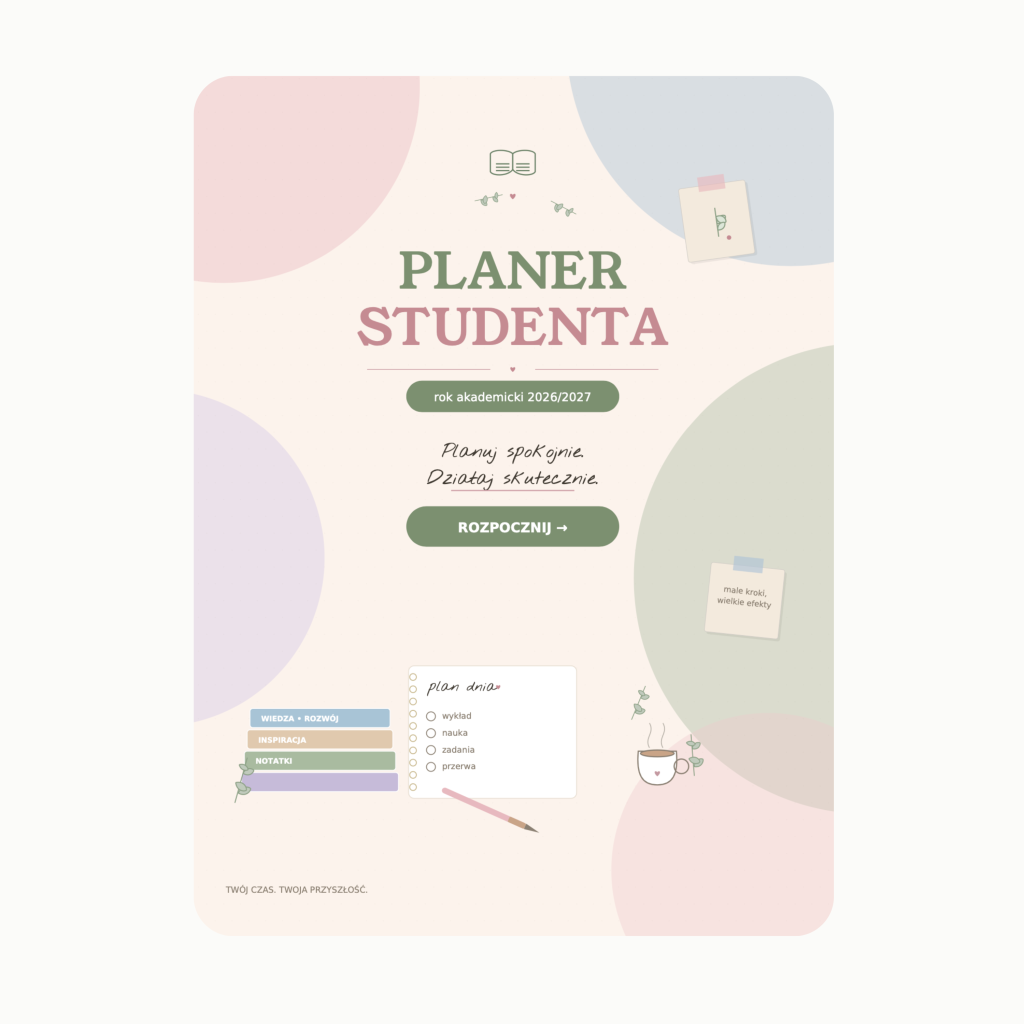 Cyfrowy Planer Studenta 2026/2027 (wersja pastelowa)