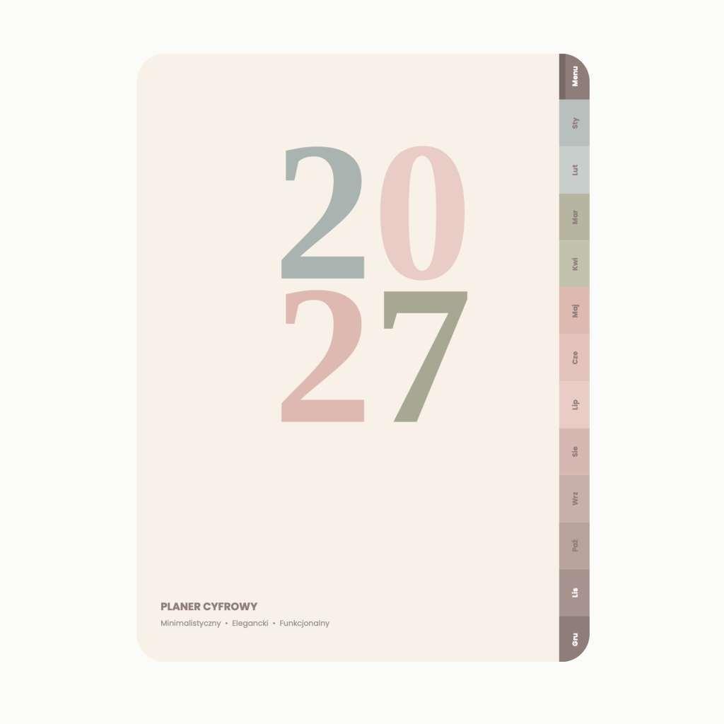 Cyfrowy Kalendarz 2027 / PDF do druku - Cicha Przystań