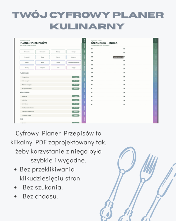 Planer Kulinarny - Moje Przepisy – podgląd strony planera 3