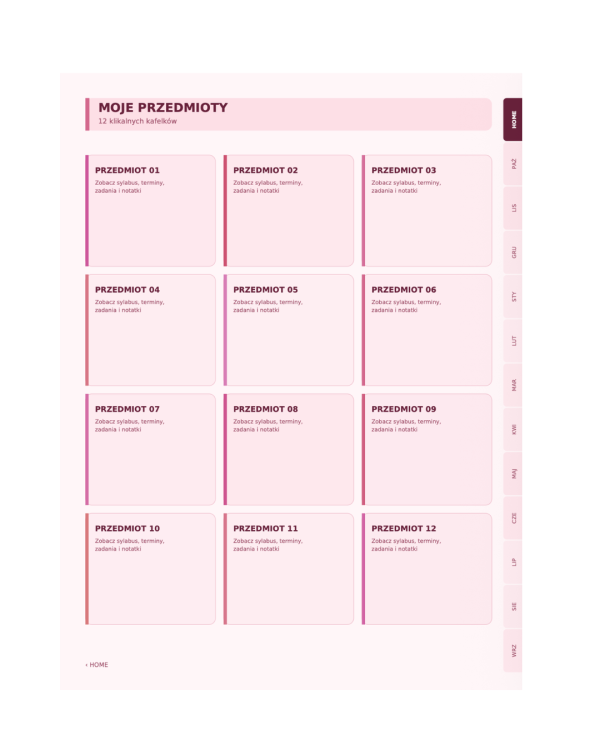 Cyfrowy Planer Studenta 2026/2027 (wersja pink)