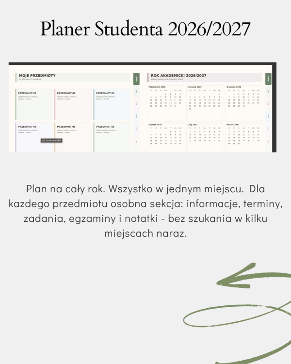 Cyfrowy Planer Studenta 2026/2027 – podgląd strony planera 5