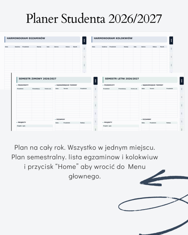 Cyfrowy Planer Studenta 2026/2027 – podgląd strony planera 4