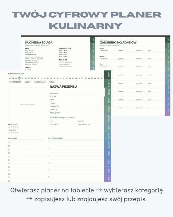 Planer Kulinarny - Moje Przepisy – podgląd strony planera 2