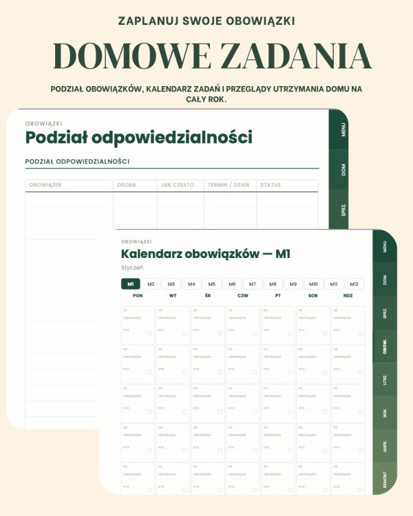 Planer Domowy – podgląd strony planera 4