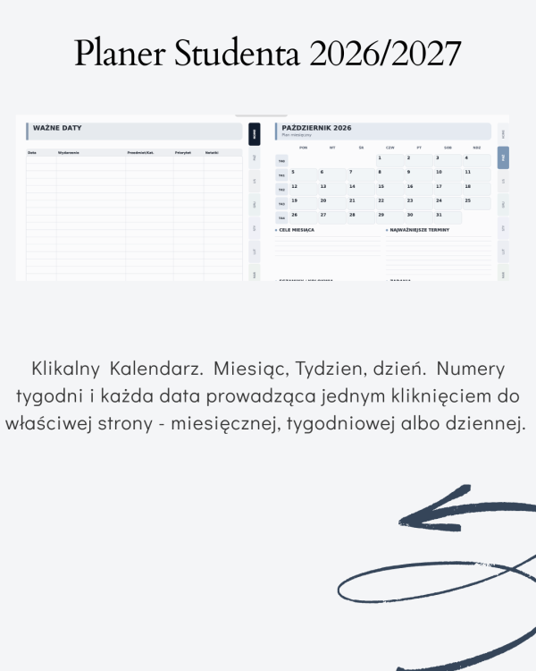 Cyfrowy Planer Studenta 2026/2027 – podgląd strony planera 5