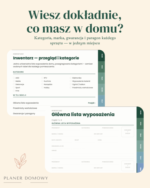 Planer Domowy – podgląd strony planera 3