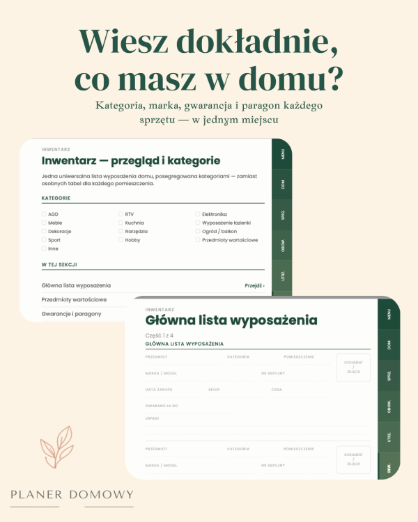 Planer Domowy – podgląd strony planera 3