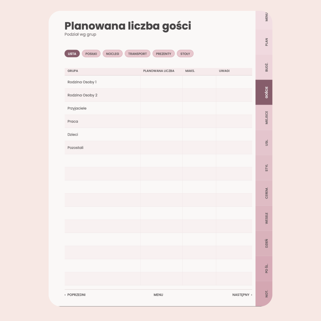 Planer Ślubny