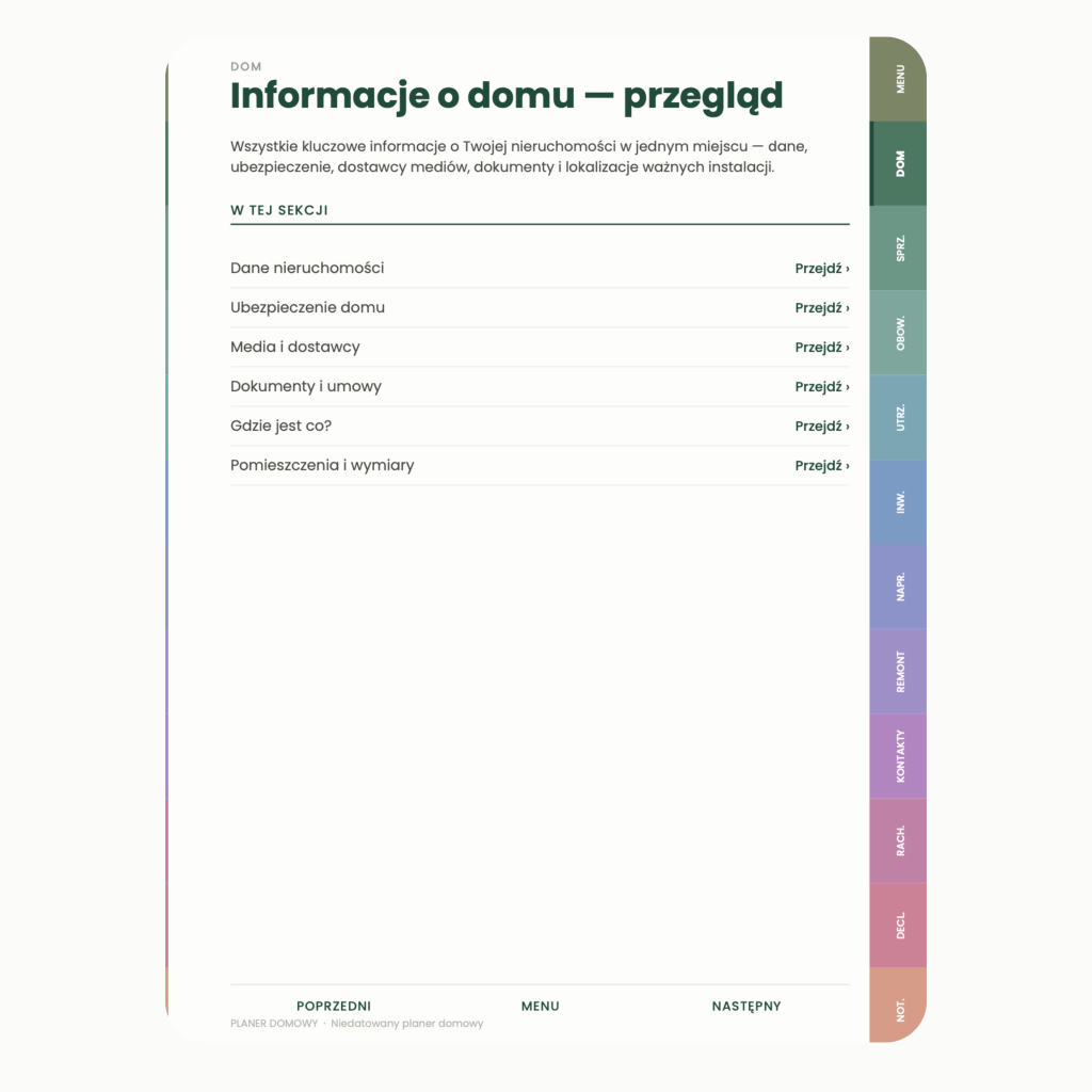 Planer Domowy (wersja zielona)