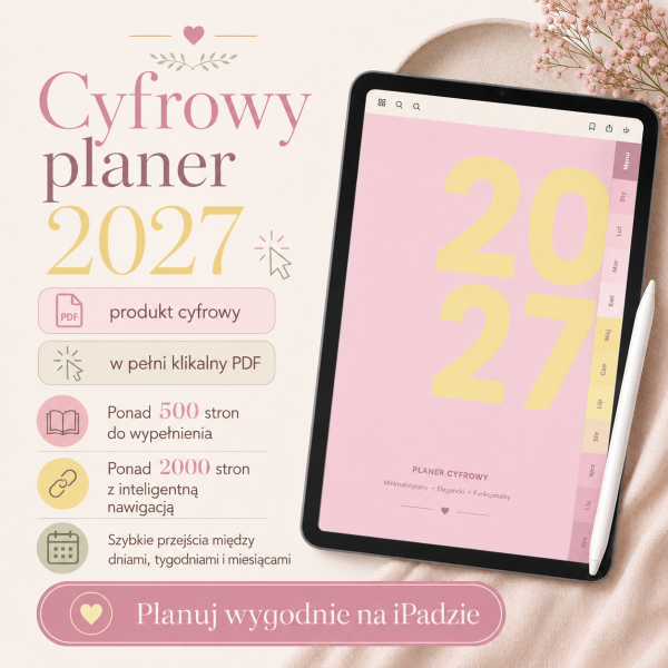 Cyfrowy Kalendarz 2027 / PDF do druku - Codzienna Harmonia – cyfrowy planer 2027, okładka planera