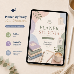 Cyfrowy Planer Studenta 2026/2027 (wersja pastelowa) – cyfrowy planer studenta, okładka planera