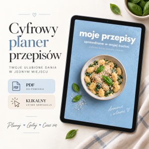 Planer Kulinarny - Moje Przepisy (wersja błękitna) – cyfrowy planer kulinarny, okładka planera