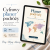 Planer Podróżniczy (wersja z mapą świata) – cyfrowy planer podróżniczy, okładka planera