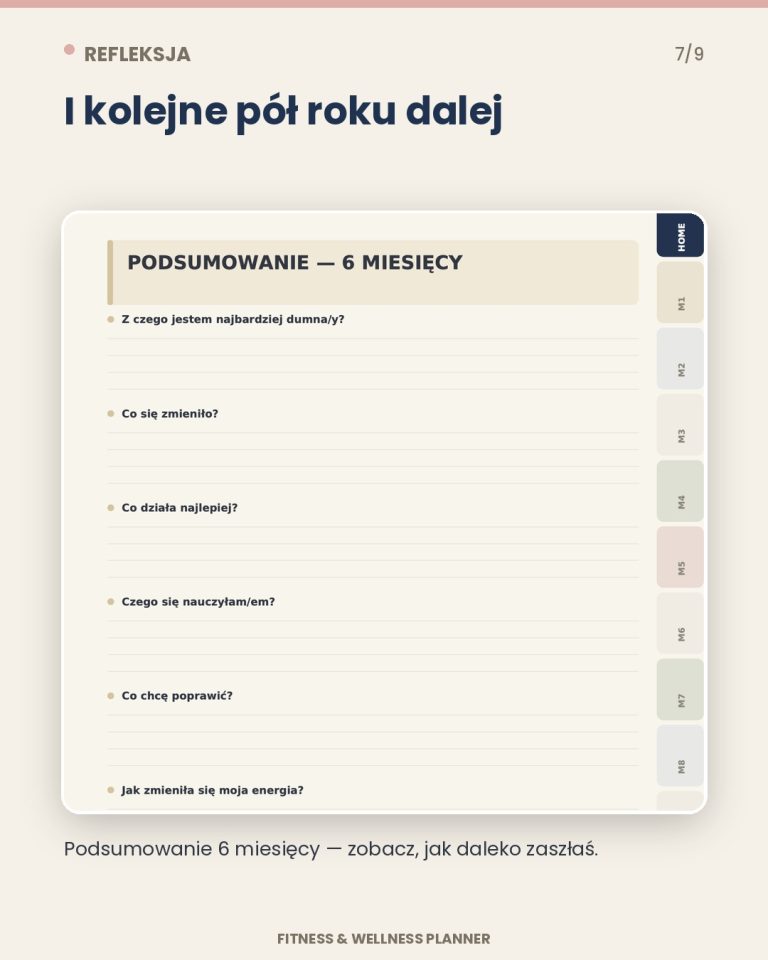 Planer Fitness I Wellness -Planer Siły i Energii – podgląd strony planera 2
