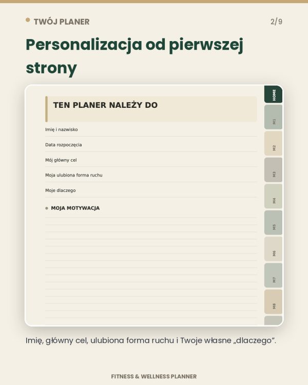 Planer Fitness I Wellness - Planer Dobrej Formy – podgląd strony planera 1