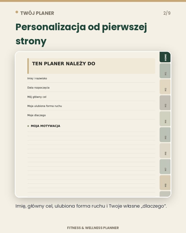Planer Fitness I Wellness - Planer Dobrej Formy – podgląd strony planera 1