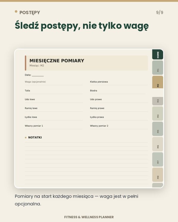 Planer Fitness I Wellness - Planer Dobrej Formy – podgląd strony planera 2
