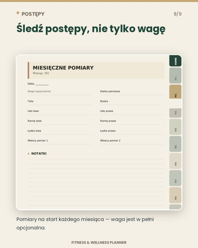 Planer Fitness I Wellness - Planer Dobrej Formy – podgląd strony planera 2