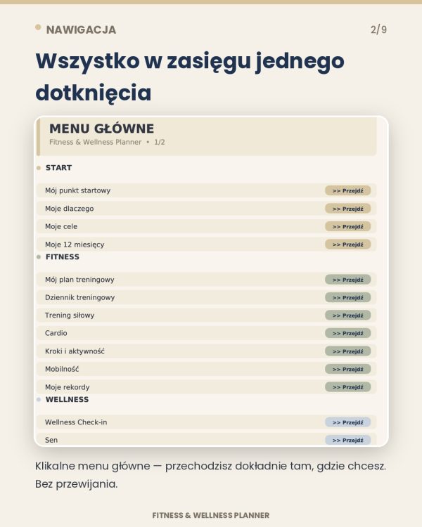 Planer Fitness I Wellness - Planer Aktywnego Życia – podgląd strony planera 5