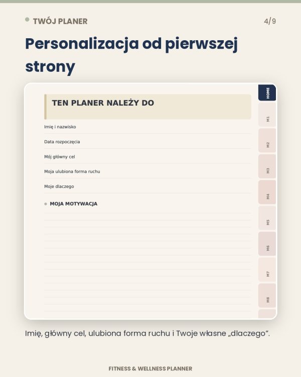 Planer Fitness I Wellness - Planer Aktywnego Życia – podgląd strony planera 3