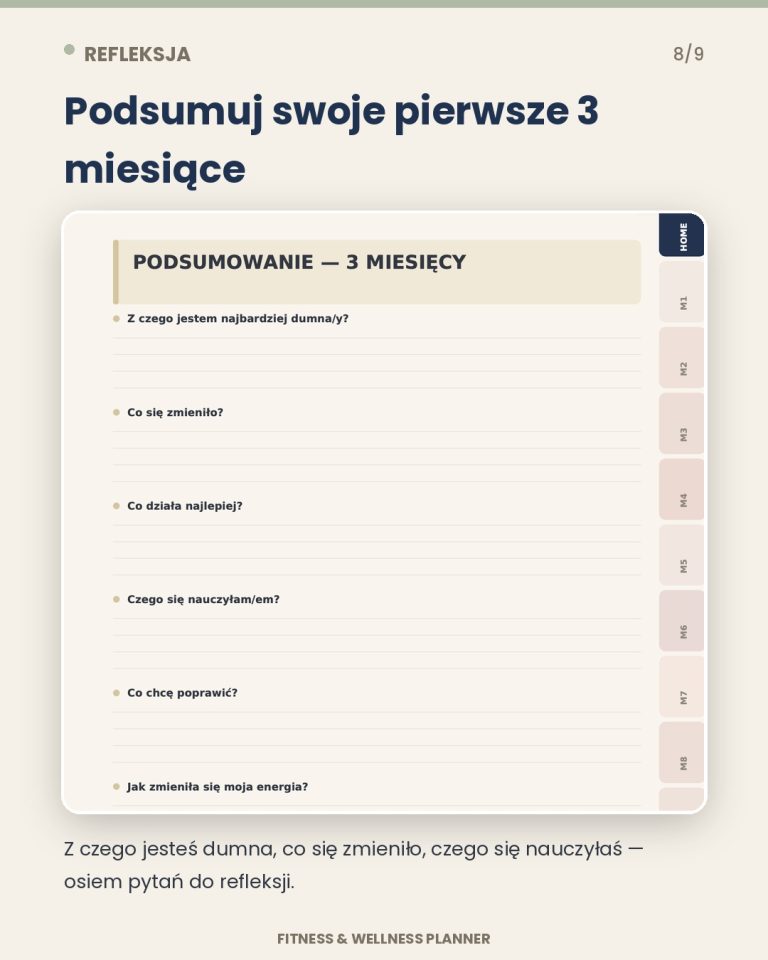 Planer Fitness I Wellness - Planer Aktywnego Życia – podgląd strony planera 1
