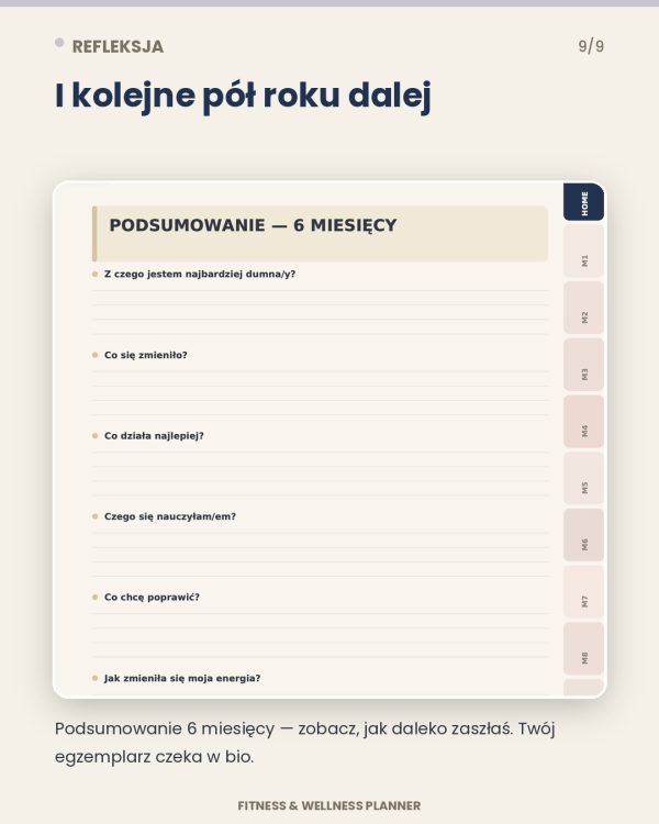 Planer Fitness I Wellness - Planer Aktywnego Życia – podgląd strony planera 2