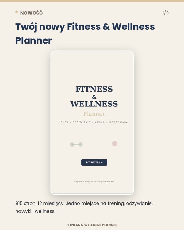 Planer Fitness I Wellness - Planer Zdrowej Równowagi – podgląd strony planera 1