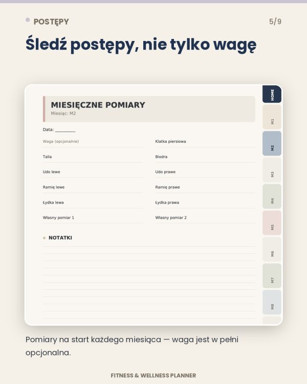 Planer Fitness I Wellness - Planer Zdrowej Równowagi – podgląd strony planera 7