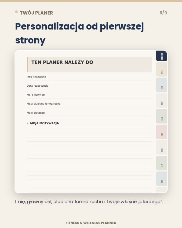 Planer Fitness I Wellness - Planer Zdrowej Równowagi – podgląd strony planera 5