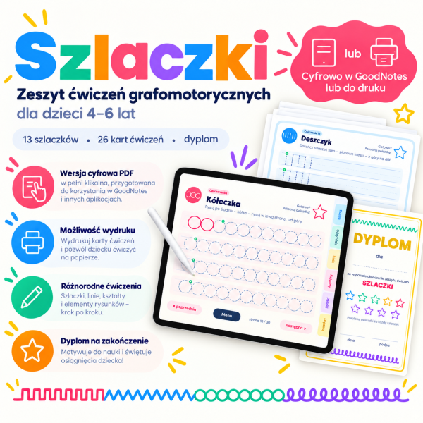 Szlaczki / karta praca 4-6 lat