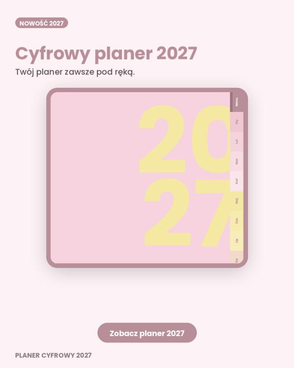 Cyfrowy Kalendarz 2027 / PDF do druku - Codzienna Harmonia – podgląd strony planera 1