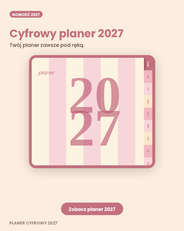 Cyfrowy Kalendarz 2027 / PDF do druku - Rok w Rytmie – podgląd strony planera 1