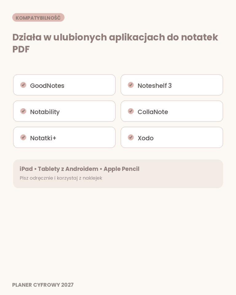 Cyfrowy Kalendarz 2027 / PDF do druku - Cicha Przystań – podgląd strony planera 9