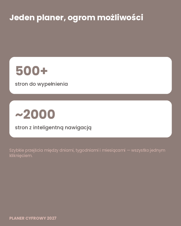 Cyfrowy Kalendarz 2027 / PDF do druku - Cicha Przystań – podgląd strony planera 5