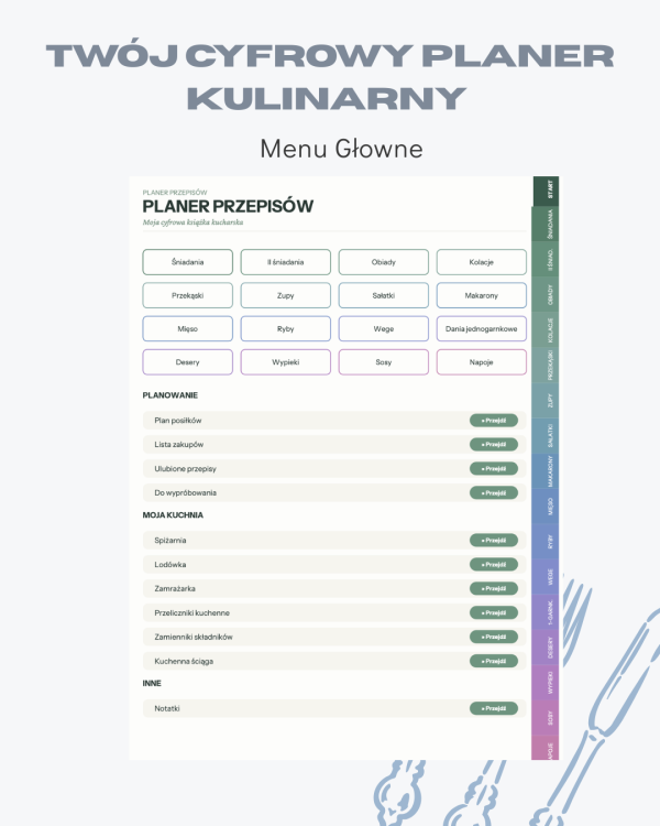 Planer Kulinarny - Moje Przepisy – podgląd strony planera 5