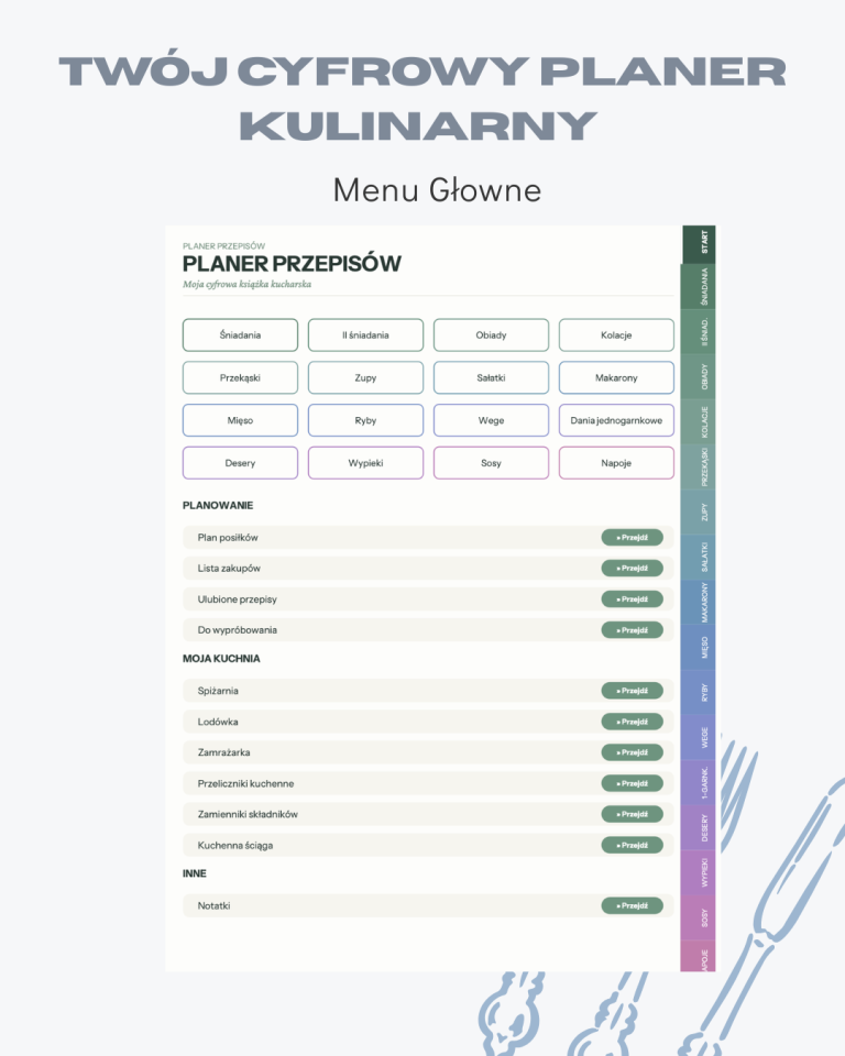 Planer Kulinarny - Moje Przepisy – podgląd strony planera 5
