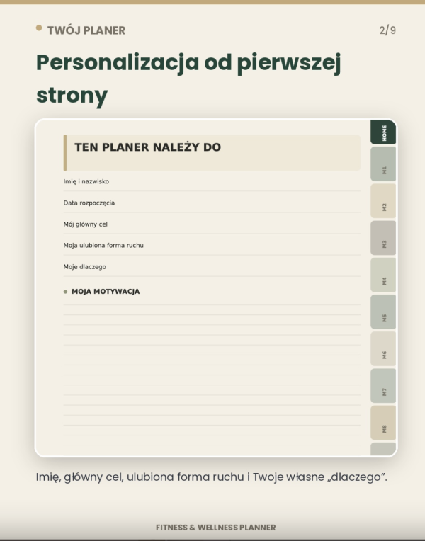 PAKIET PRIME — Twój rok. Twoje finanse. Twoja forma – podgląd strony planera 3