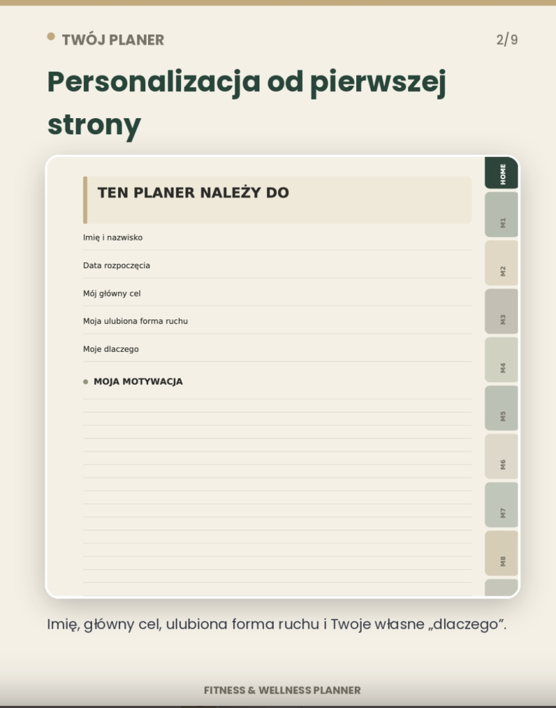 PAKIET PRIME — Twój rok. Twoje finanse. Twoja forma – podgląd strony planera 3