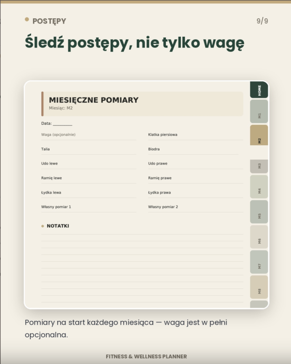 PAKIET PRIME — Twój rok. Twoje finanse. Twoja forma – podgląd strony planera 2