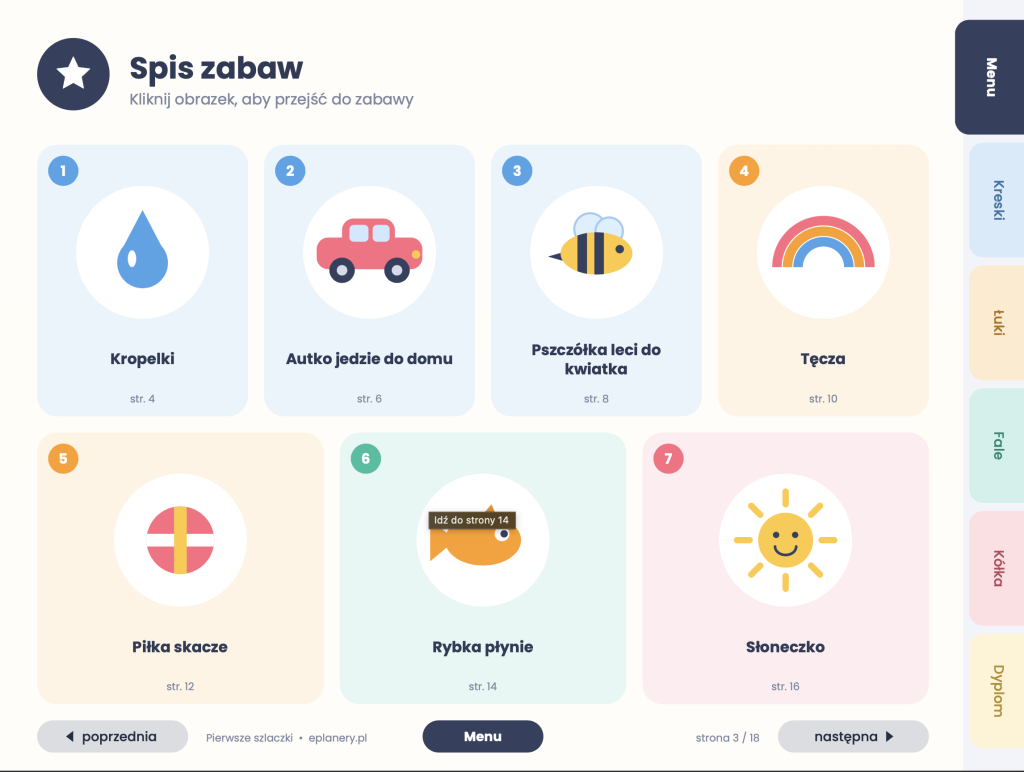 Szlaczki / karta praca 2,5 - 3 lata