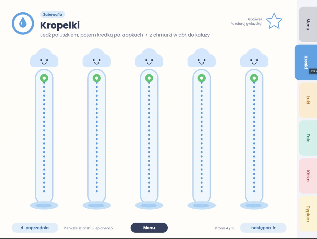 Szlaczki / karta praca 2,5 - 3 lata